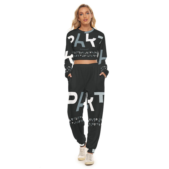 Women's Crop Sweatshirt Suit