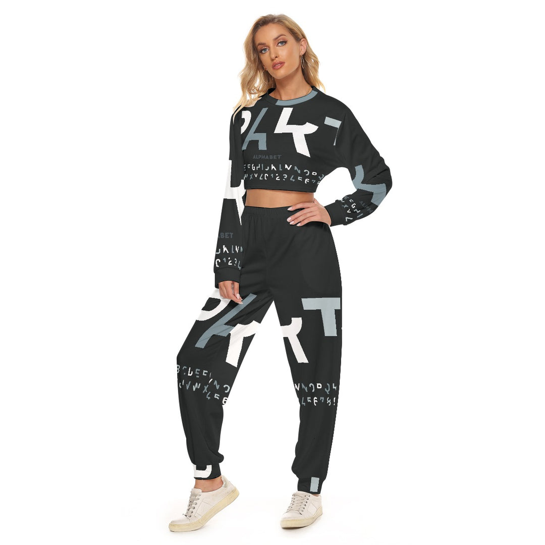 Women's Crop Sweatshirt Suit