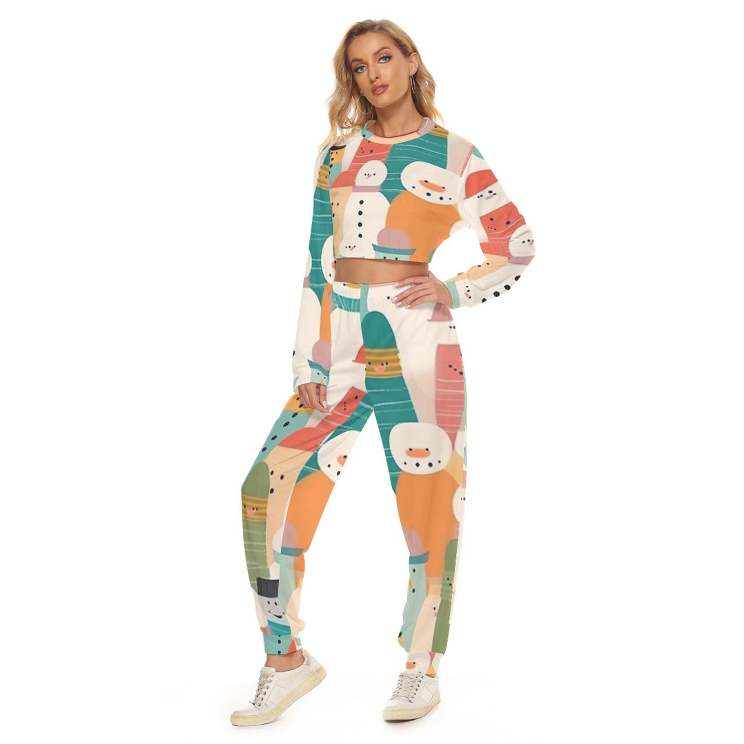 Women's Crop Sweatshirt Suit