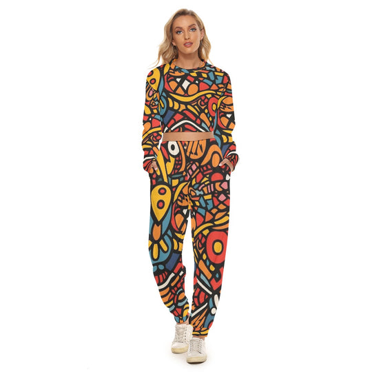 Women's Crop Sweatshirt Suit