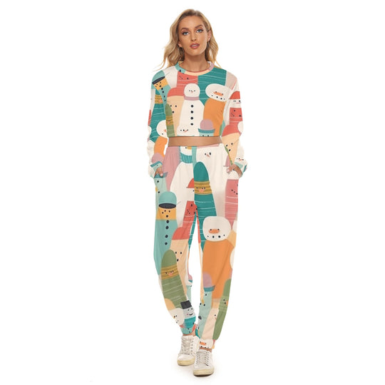 Women's Crop Sweatshirt Suit