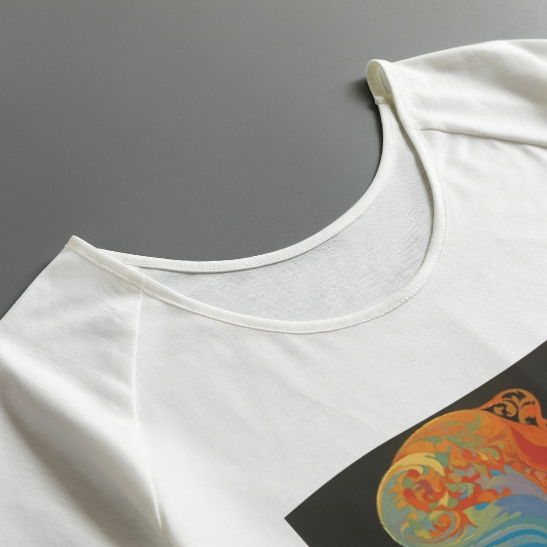 Women's Round Neck T-shirt with Raglan Sleeve