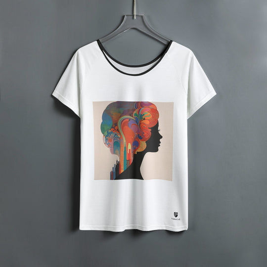 Women's Round Neck T-shirt with Raglan Sleeve