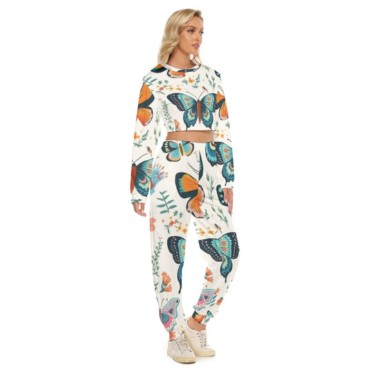 Women's Crop Sweatshirt Suit