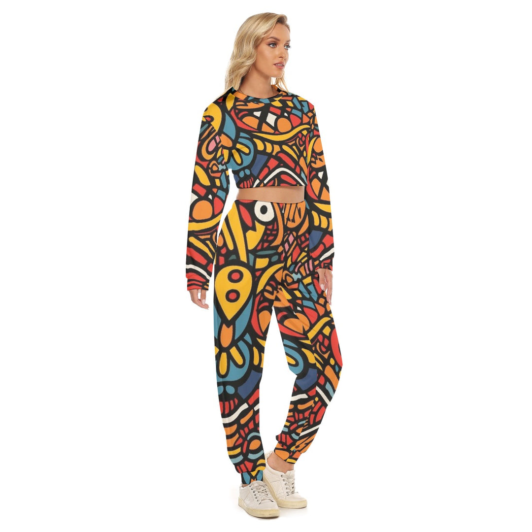 Women's Crop Sweatshirt Suit