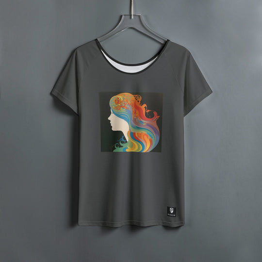 Women's Round Neck T-shirt with Raglan Sleeve