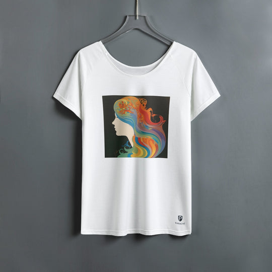 Women's Round Neck T-shirt with Raglan Sleeve