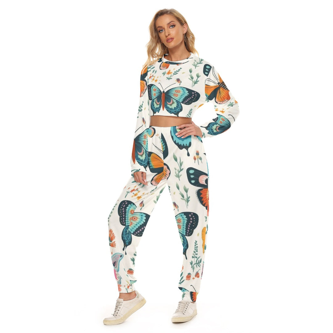 Women's Crop Sweatshirt Suit