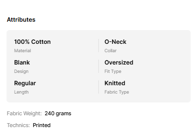 Oversized T-shirt High Quality 100% Cotton