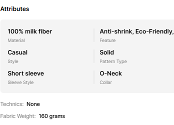 Unisex Color Short-sleeved T-shirt 100% Milk Fiber