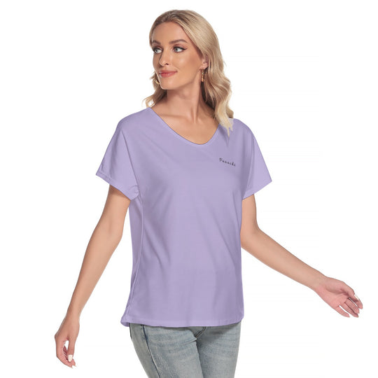 Women's Loose V-neck Short Sleeve T-shirt