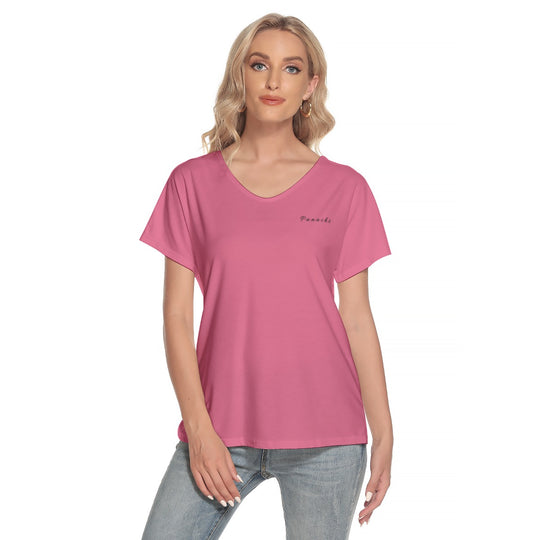 Women's Loose V-neck Short Sleeve T-shirt