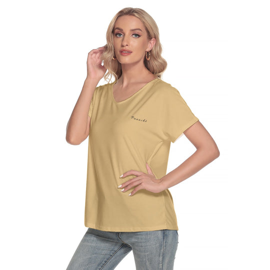 Women's Loose V-neck Short Sleeve T-shirt