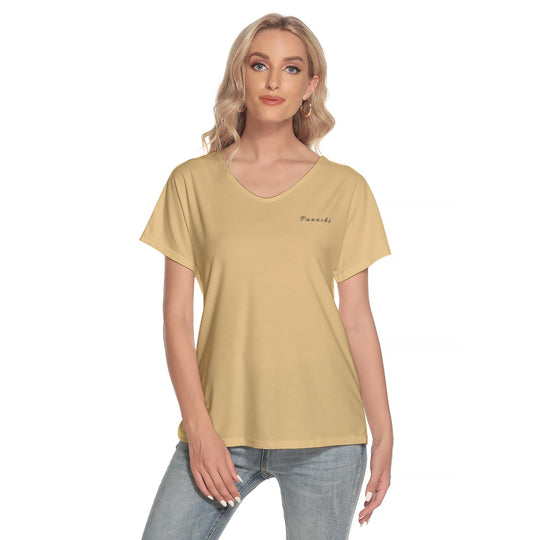 Women's Loose V-neck Short Sleeve T-shirt