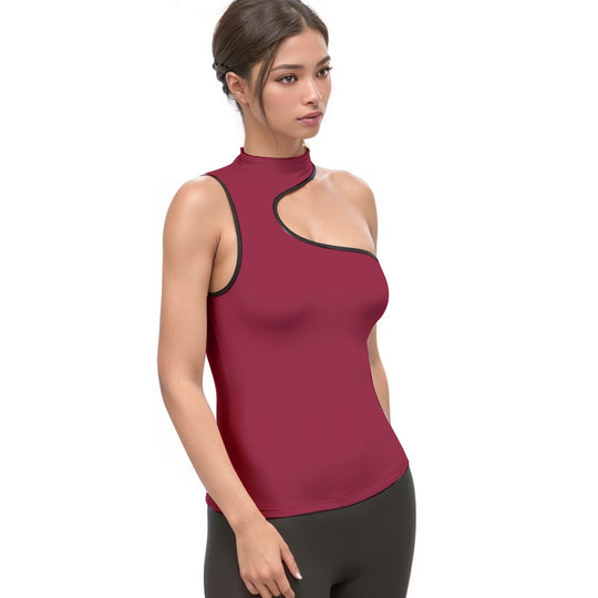 Women's Halter Sleeveless Asymmetrical Tank Top