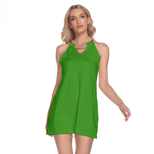 Women's Round Neck Above Knee Dress