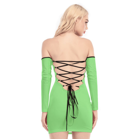 Women's Off-shoulder Back Lace-up Dress