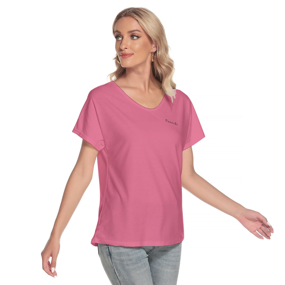 Women's Loose V-neck Short Sleeve T-shirt