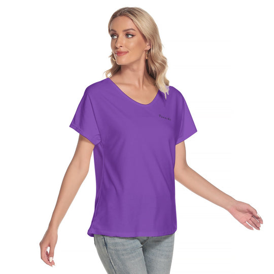 Women's Loose V-neck Short Sleeve T-shirt