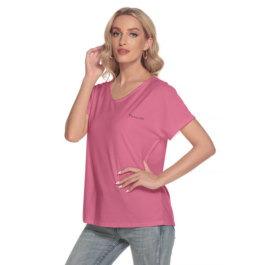 Women's Loose V-neck Short Sleeve T-shirt