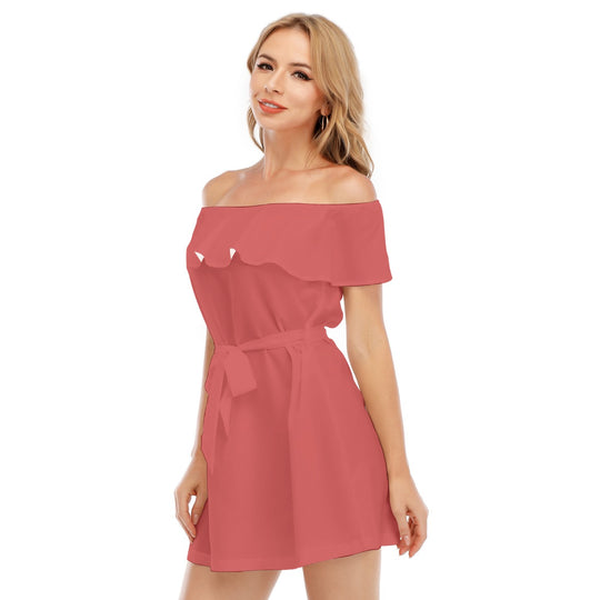 Women's Off-shoulder Dress With Ruffle