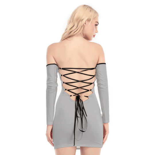 Women's Off-shoulder Back Lace-up Dress