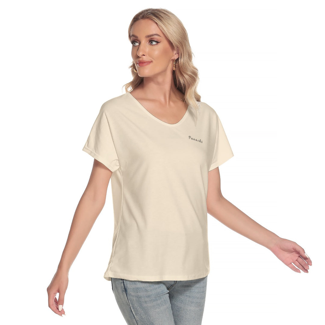 Women's Loose V-neck Short Sleeve T-shirt