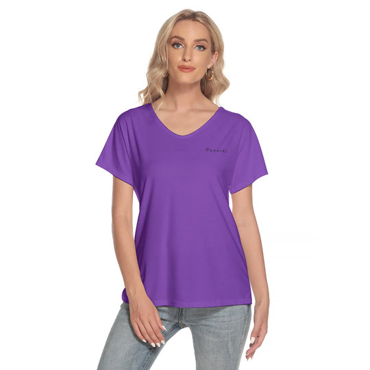 Women's Loose V-neck Short Sleeve T-shirt