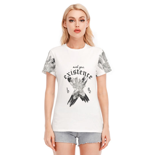 Women's Round Neck T-shirt with Raglan Sleeve