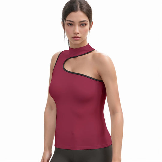 Women's Halter Sleeveless Asymmetrical Tank Top