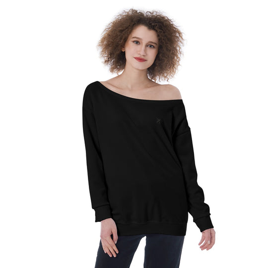 Plus-sized Women's Off-Shoulder Sweatshirt