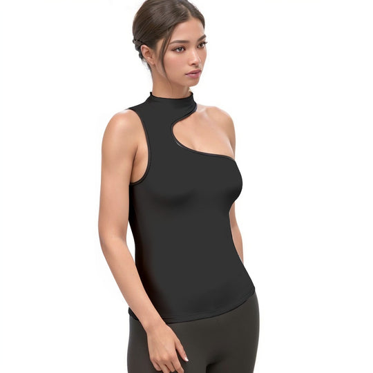 Women's Halter Sleeveless Asymmetrical Tank Top