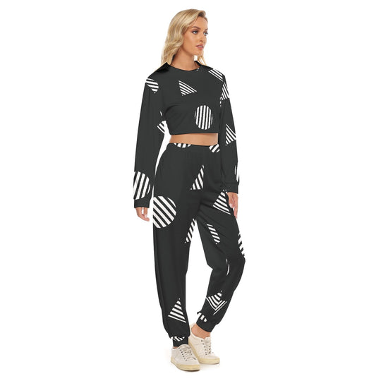 Women's Crop Sweatshirt Suit