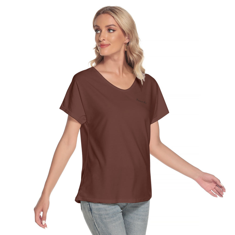 Women's Loose V-neck Short Sleeve T-shirt