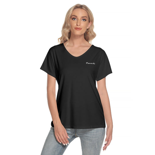 Women's Loose V-neck Short Sleeve T-shirt