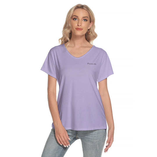 Women's Loose V-neck Short Sleeve T-shirt