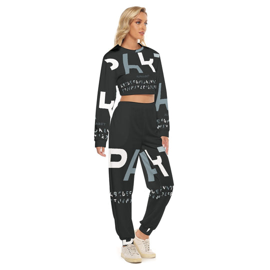 Women's Crop Sweatshirt Suit