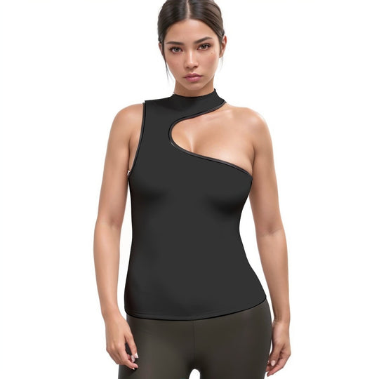 Women's Halter Sleeveless Asymmetrical Tank Top