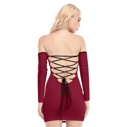 Women's Off-shoulder Back Lace-up Dress