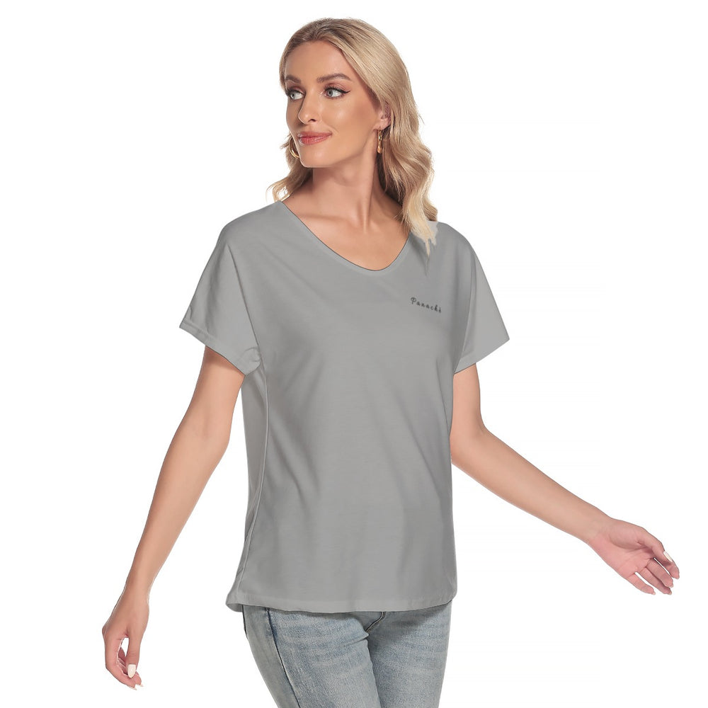 Women's Loose V-neck Short Sleeve T-shirt