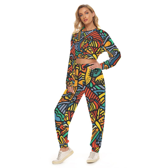 Women's Crop Sweatshirt Suit