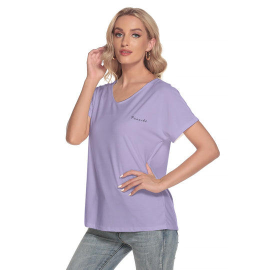 Women's Loose V-neck Short Sleeve T-shirt