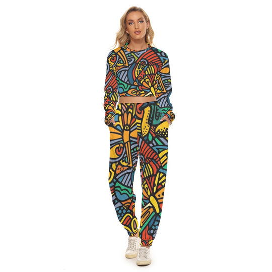 Women's Crop Sweatshirt Suit