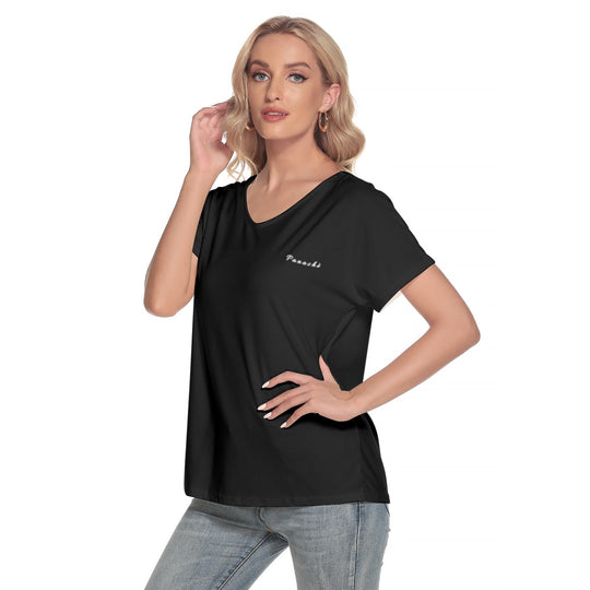 Women's Loose V-neck Short Sleeve T-shirt