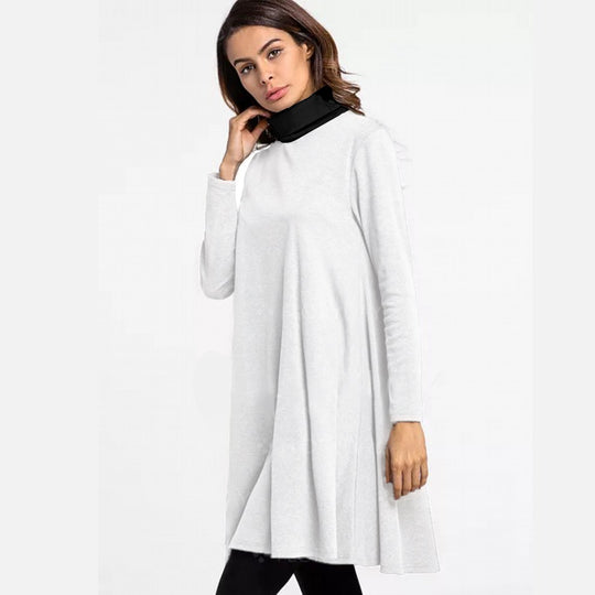 Women's High Neck Dress With Long Sleeve