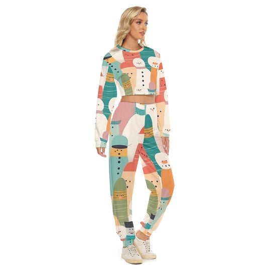 Women's Crop Sweatshirt Suit