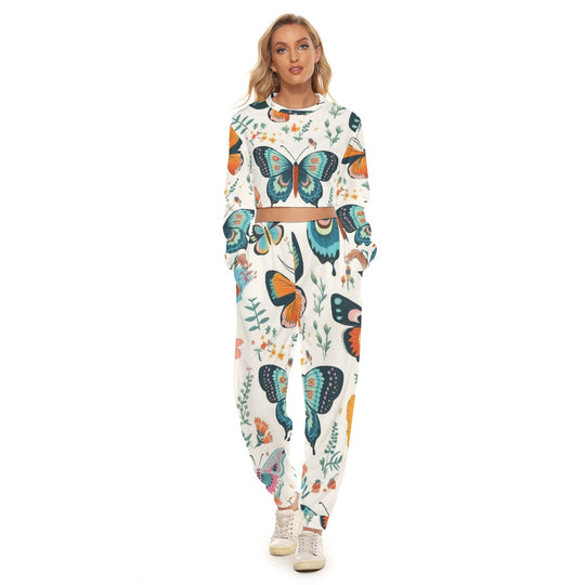 Women's Crop Sweatshirt Suit