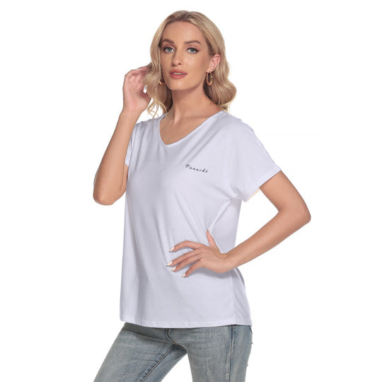 Women's Loose V-neck Short Sleeve T-shirt