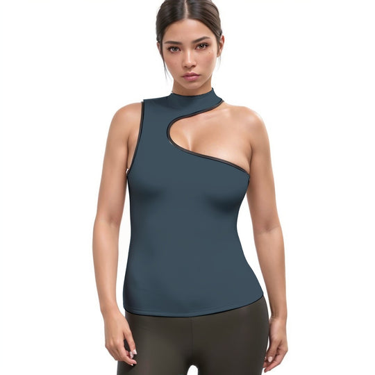 Women's Halter Sleeveless Asymmetrical Tank Top