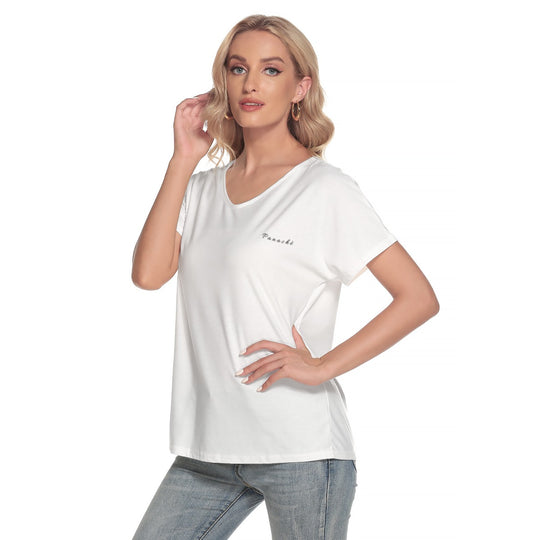 Women's Loose V-neck Short Sleeve T-shirt